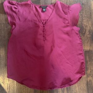 Preswick and Moore Burgundy Blouse with Button Detail size Large